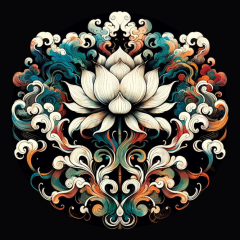 White Tara Tea House lotus emblem